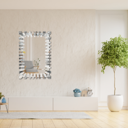 Besty Frameless Rectangular Wall Mirror 80cm x 120cm Minimalist Decorative Piece