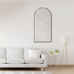 Arched Wall Mirror Black Aluminium Alloy Frame 70cm x 140cm Modern Full Body