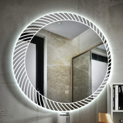 Besty Round LED Bathroom Mirror 80cm White Circa Dimmable Anti Fog Copper Free Defogger