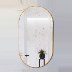 Gold Framed Oval Mirror Classic Decorative 60cm x 120cm Wall Mirror for Bedrooms, Bathrooms & Entryways