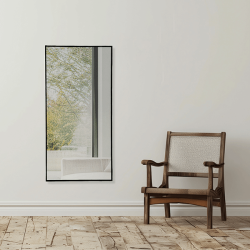 Black Framed Rectangular Wall Mirror Modern 60cm x 120cm Full-Length Mirror for Bedrooms Bathrooms Entryways