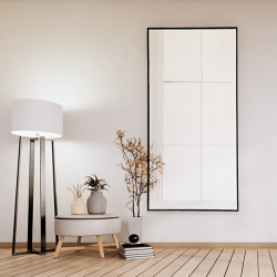Black Framed Rectangular Wall Mirror Modern 70cm x 140cm Full-Length Mirror for Bedrooms Bathrooms Entryways