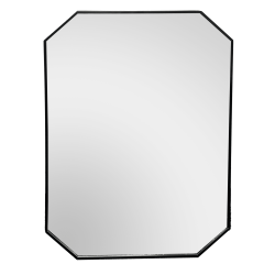 Star Octagon Mirror 90cm x 60cm Black Aluminium Frame Modern Wall Décor